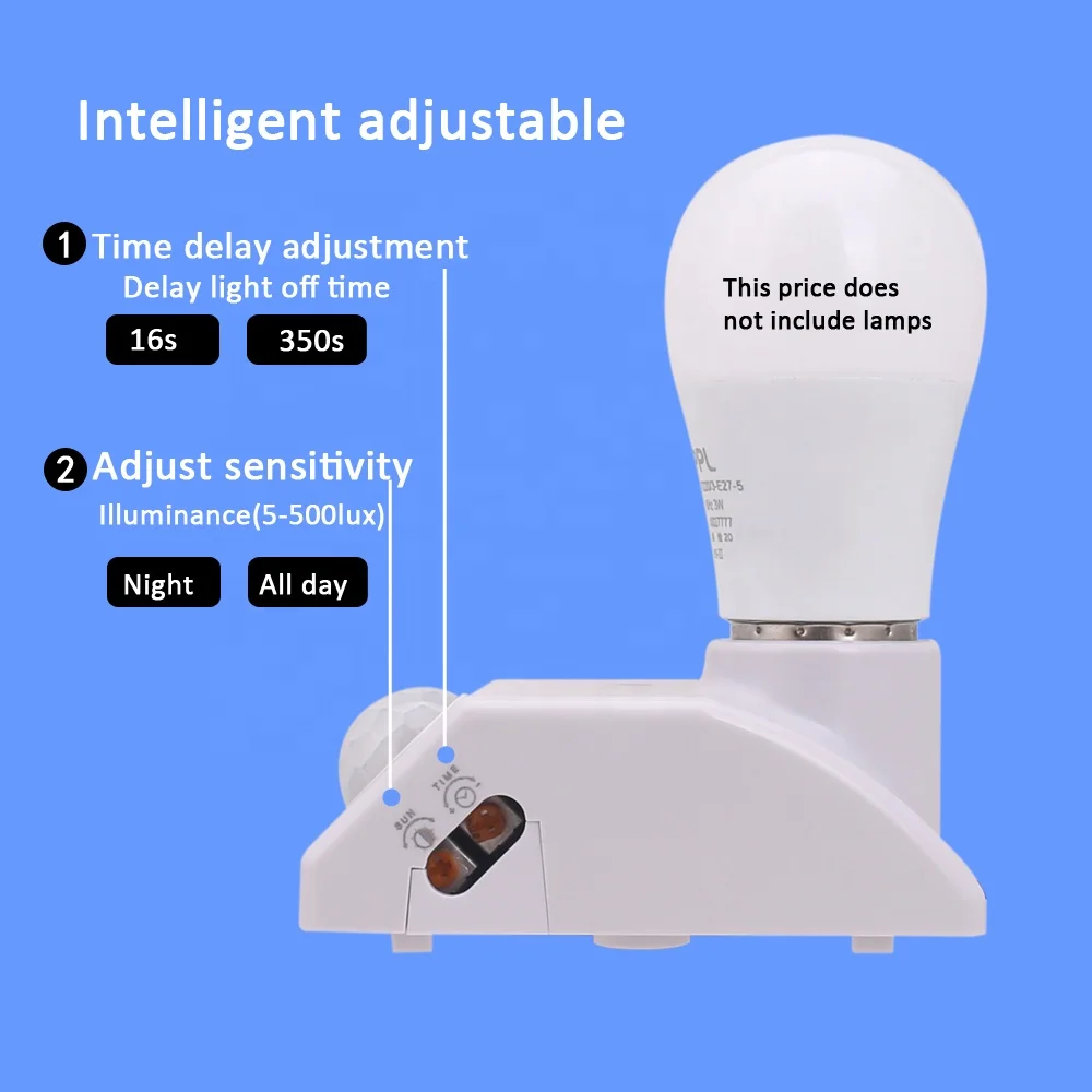 AC220V  e27 Motion Sensor lamp holder Automatic Light Lamp Holder Switch Automatic for Light Bulb Human Body Induction Lamp Hold