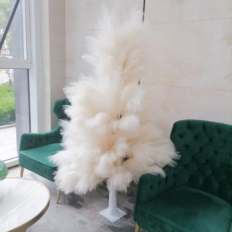B0484 indoor home decor natural pampas christmas trees fake pampas artificial large pampas grass tree for Christmas tree