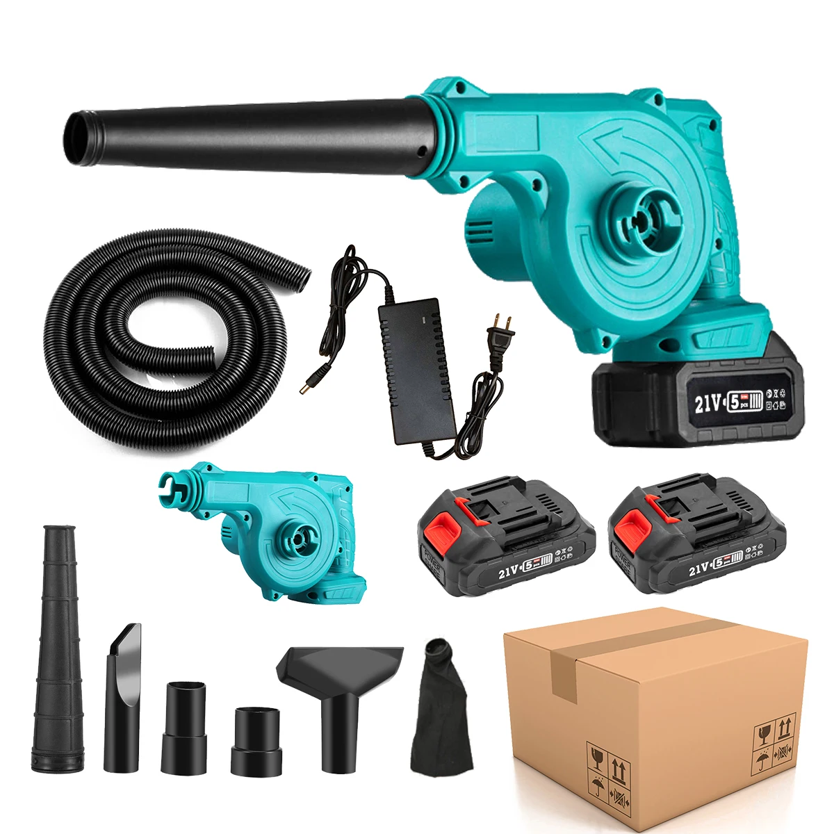 21V Cordless Portable Lithium Battery Electric Wireless Blower for Dust Blowing Cleaner Air Duster