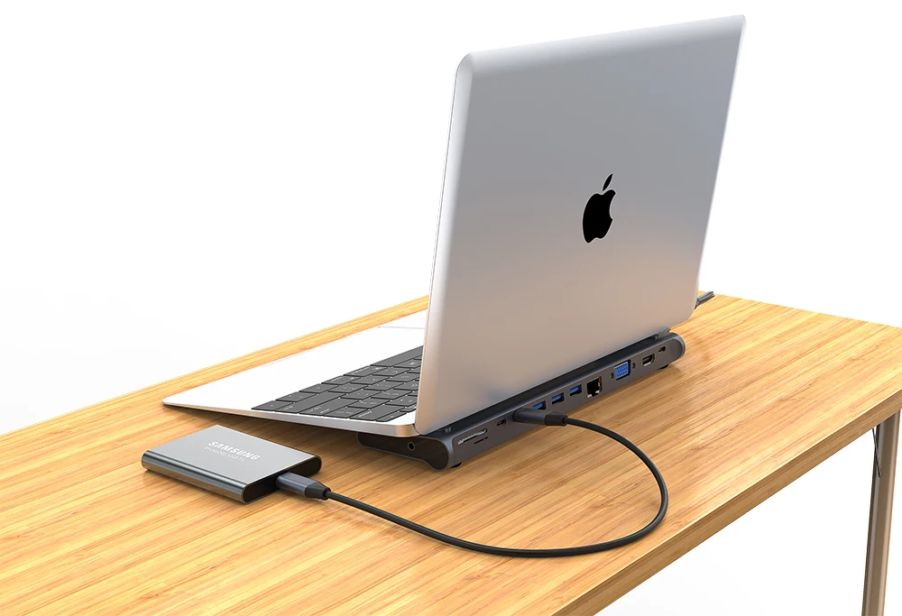 12 In 1 Multi Function Docking Station Type C To HD-MI USB3.0 PD Charging VGA Audio Usb-c Dock Laptop USB Hubs