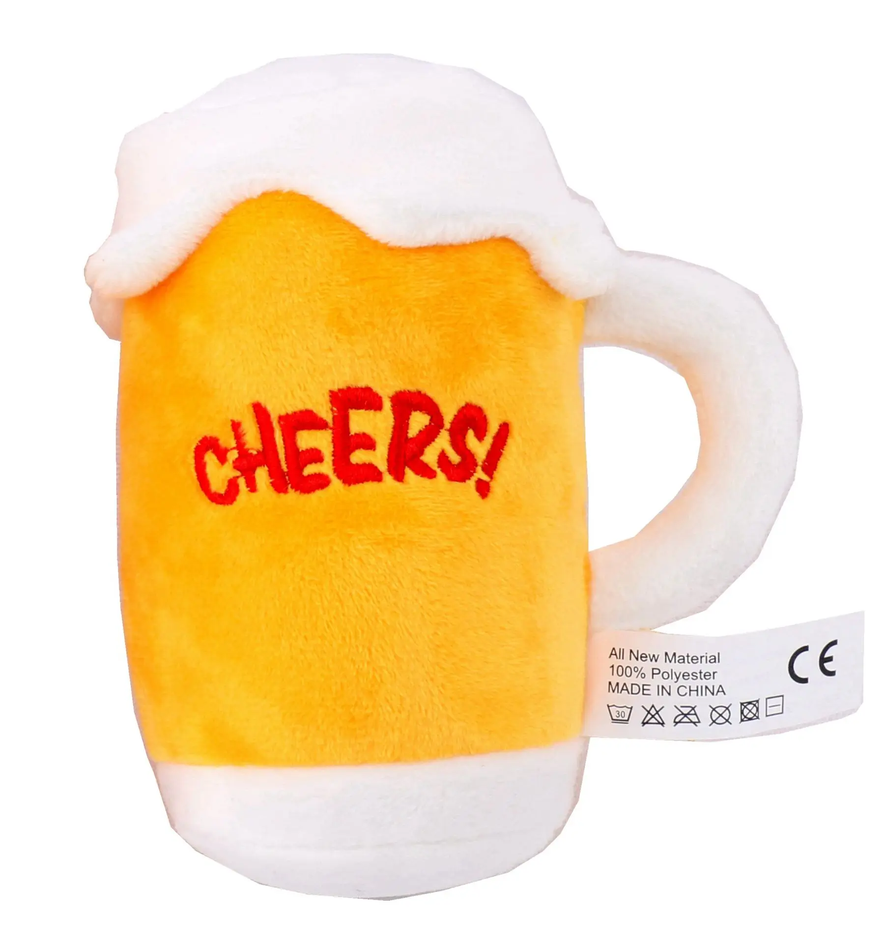 Popular Premium Squeak Plush Pet Toys Beer Bottle Cup Shape Dog Toy