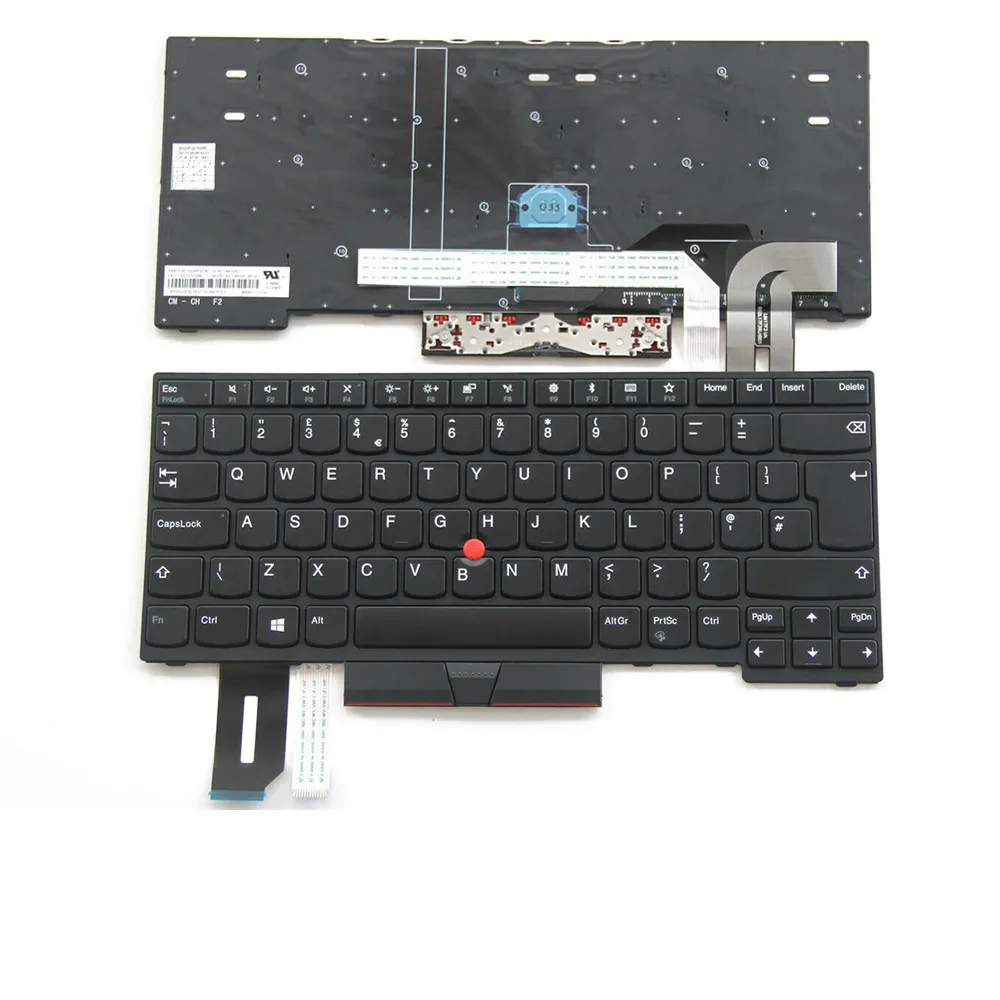 01YP268 FOR ThinkPad L480 L490 E480 E485 E490 E495 R480 Laptop Keyboard UK No Backlit