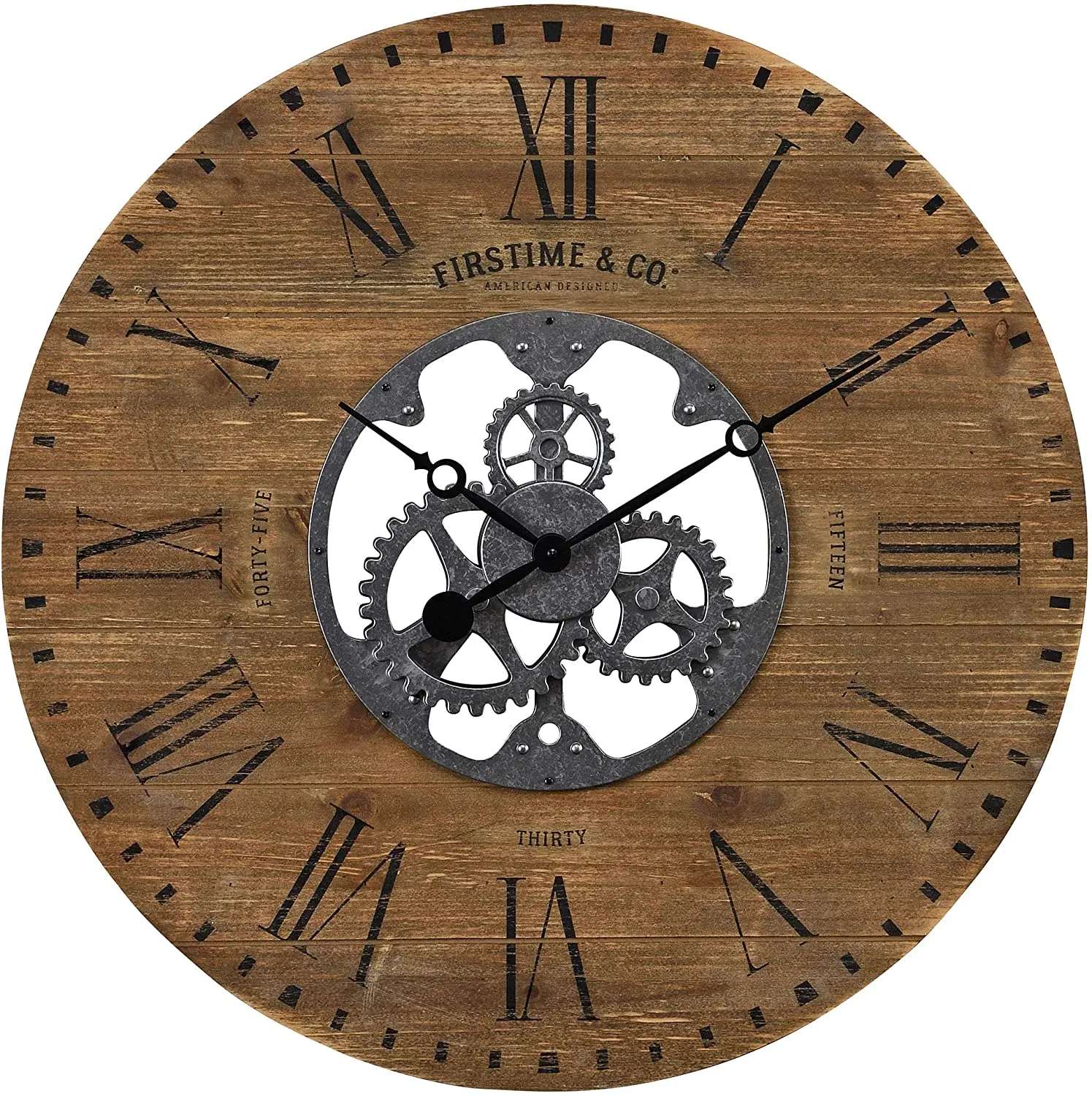 
Silent Quartz Movement Battery Operated Indoor Decor Vintage Large Creative Wooden Wall Clock 