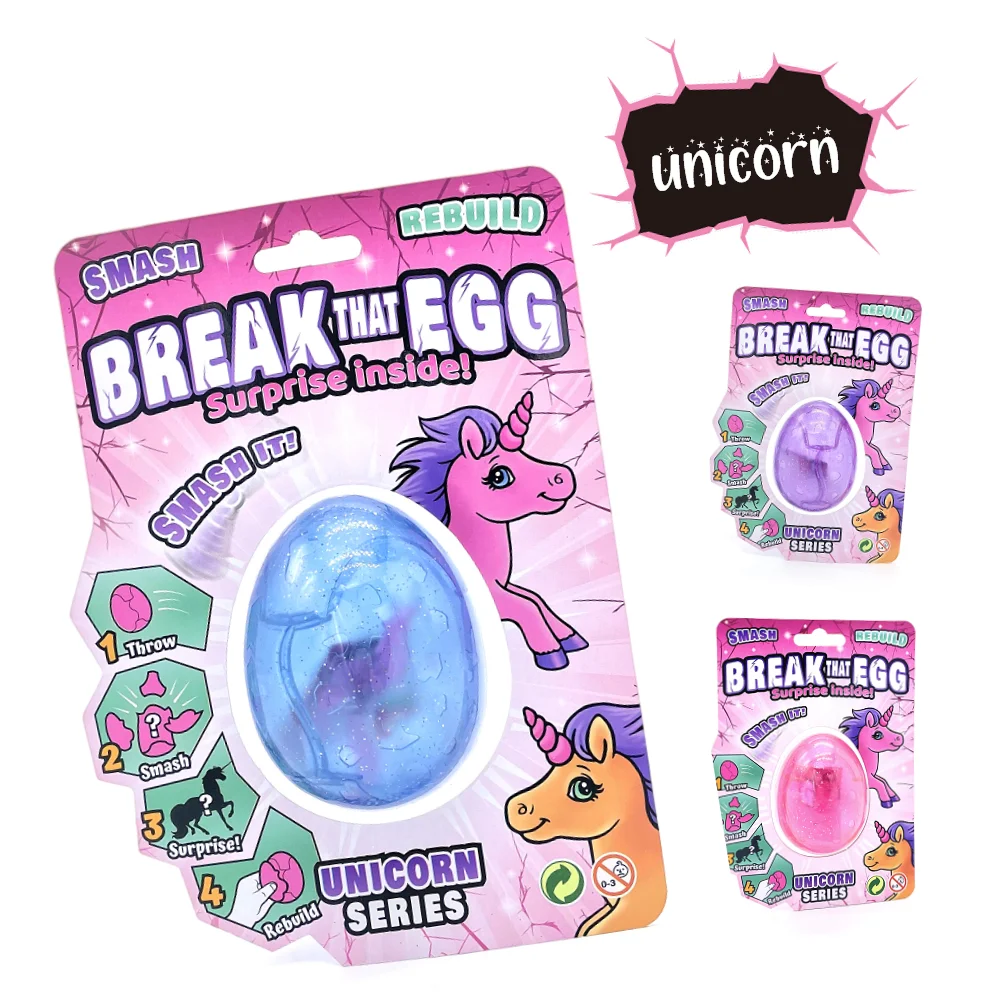 Surprise Egg Unicorn Toys for Girls, 12 Packs, Smash & Rebuild