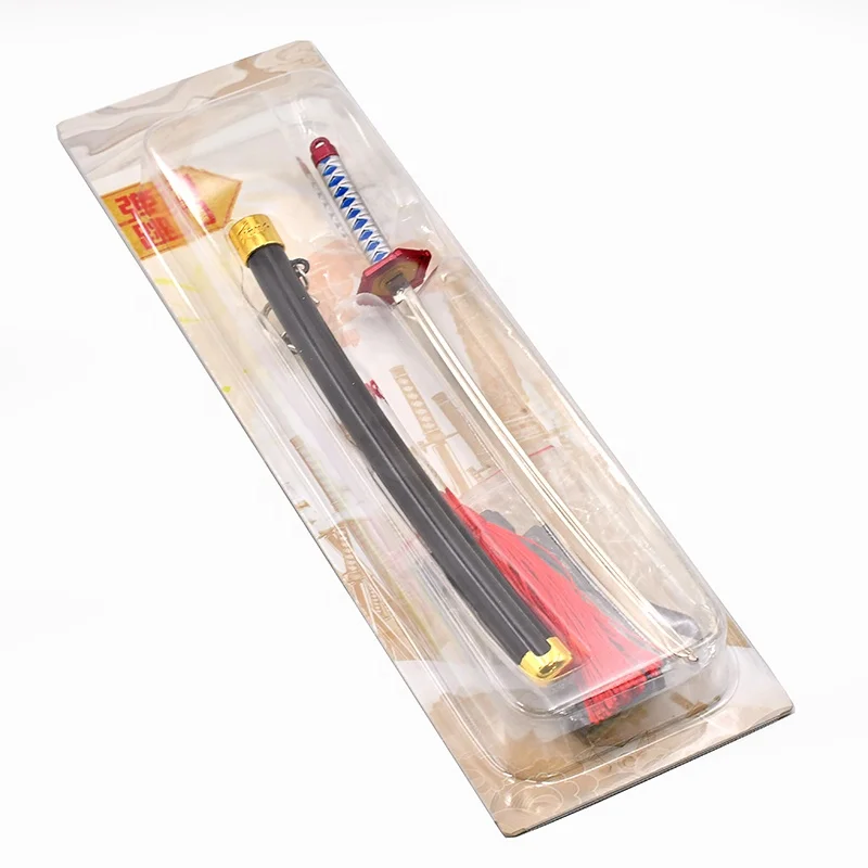 Factory Price Kids Costume Role Play Toys Katana Demon Slayers Tomioka Giyuu Metal Sword Keychain for Cosplay