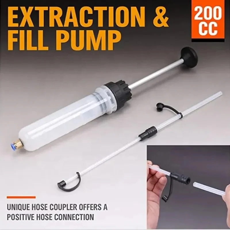 Auto Oil Change Syringe with Hose Manual Fuel Suction & Filler Fluid Oil Change Evacuator Pump  Car Brake Fluid Oil Extractor