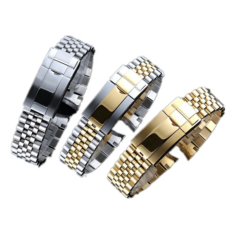 Solid Links Stainless Steel Watch Band Strap Jubilee Bracelet for daytona Daydate GMT Dayjust submariner oyster
