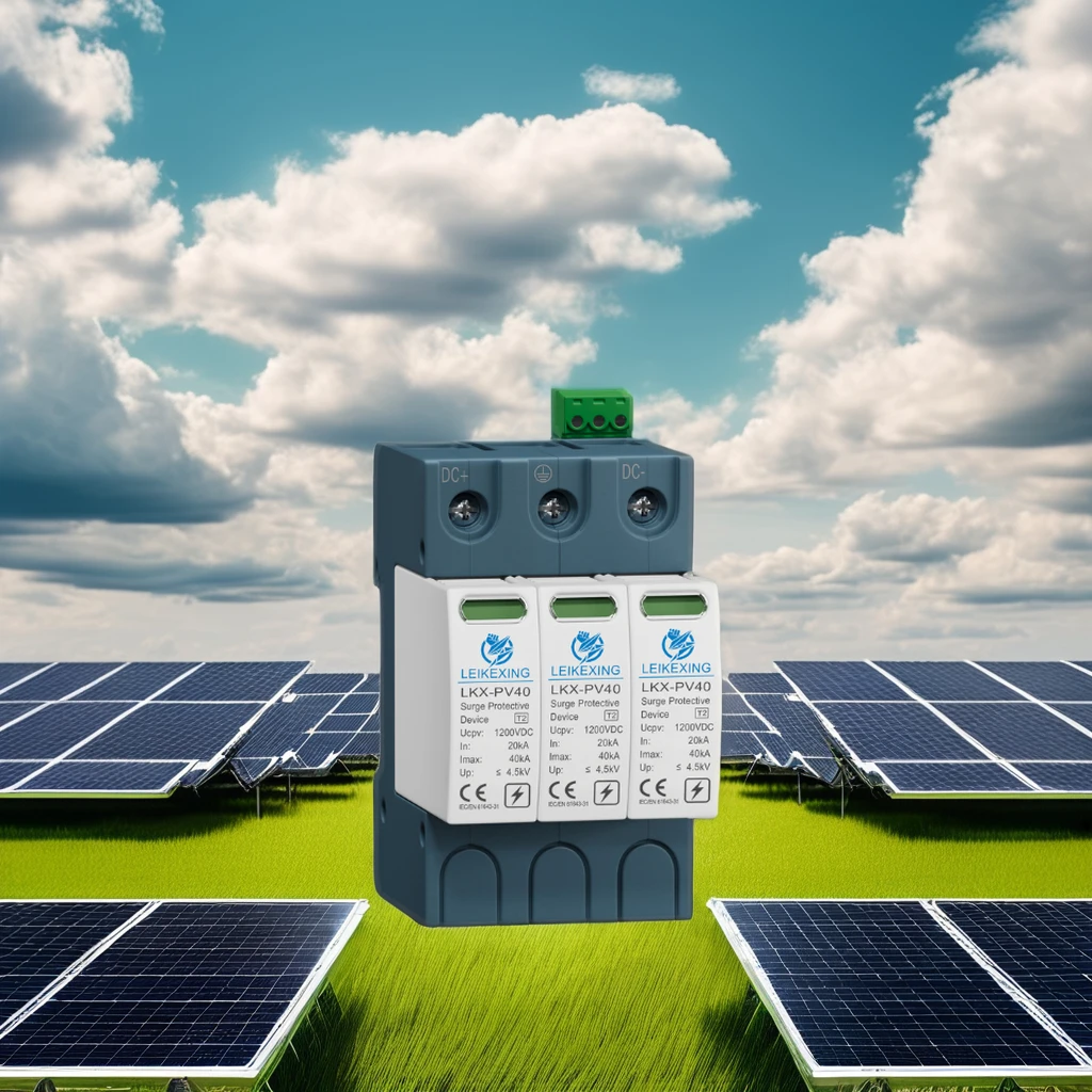 LKX-PV 20ka-40ka  pv dc 800v/1000v/1200v 2p 3p T2 electric protection led Parafoudre DC SPD surge protection devices
