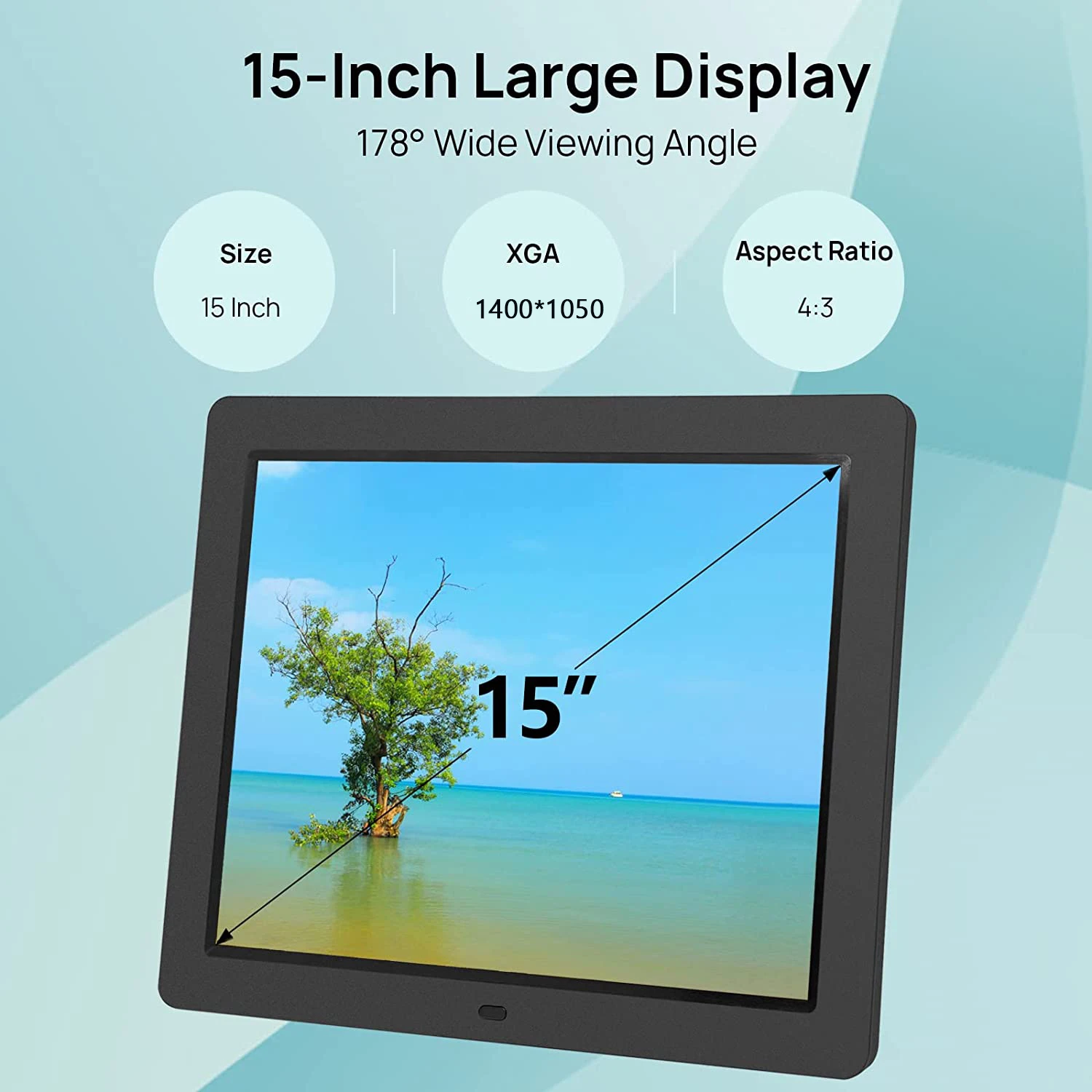 IPS Touch Screen 1400x1050 Smart Cloud 16GB ROM 15 inch WiFi Digital Photo Frame with Motion Sensor