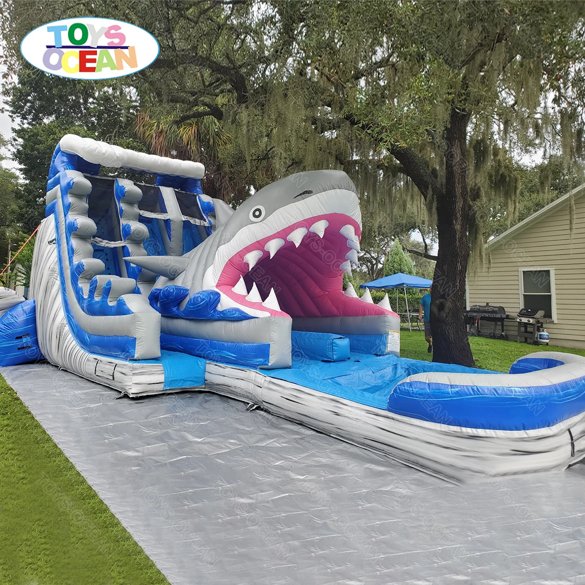 2023 custom commercial inflatable water slide with swimming pool adult kids slide