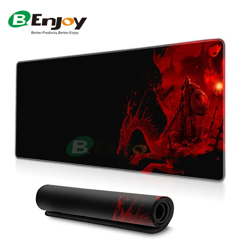 HD Print Custom Deskmat Red Black Non-Slip Rectangle Desk Mat Desktop Accessories