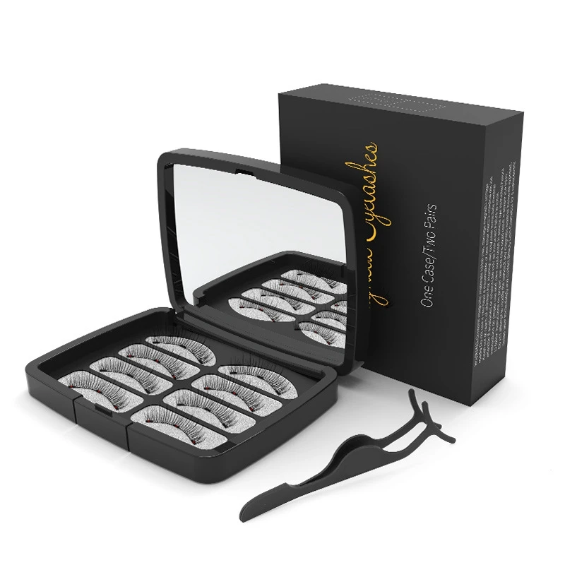 
3D 5D magnetic eyelashes 4 magnets magnetic eyeliner and magnetic eyelash kit 2 pair magnetic eyeliner and eyelashes 