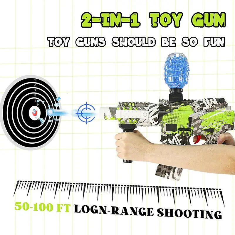 2 In 1 Electric Gel Ball Blaster Foam Bullets Water Toy Guns Rifle Airsoft Pistol Handgun Outdoor Shooting CS Game for Boy