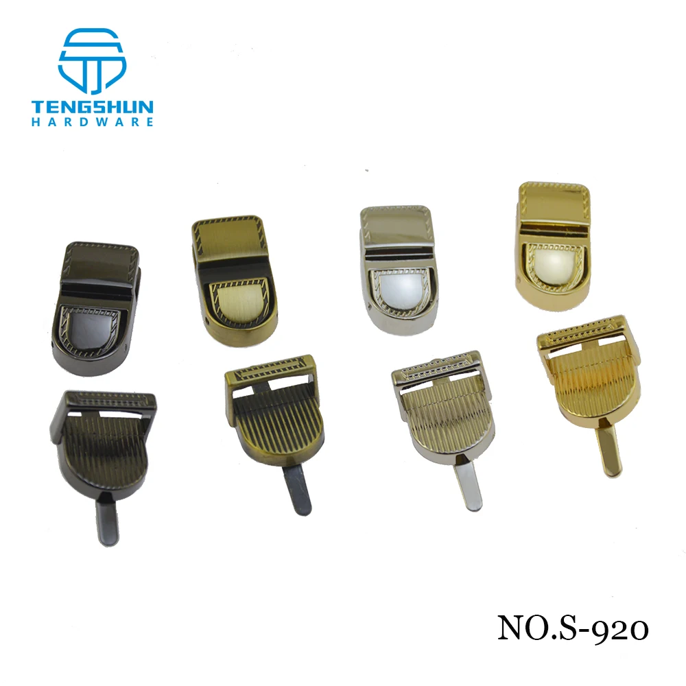 Wholesale Custom Metal Turn Lock for Handbags Zinc Alloy Bag Accessories Metal Locks square Turn Locks for Purse
