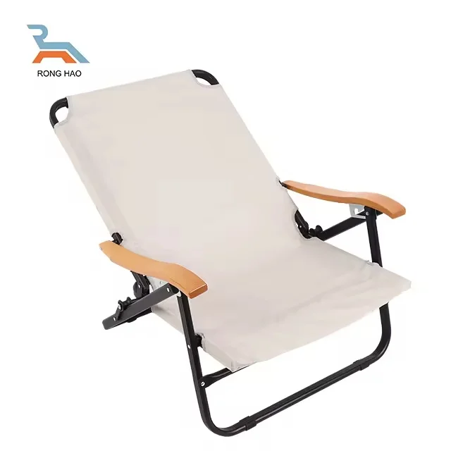 High Quality Outdoor Portable Four-position Adjustable Backrest with Pillow Folding Beach Chairs