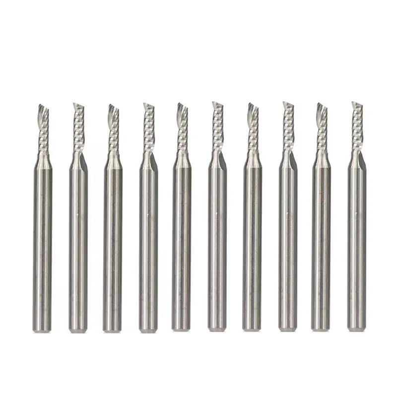 3.175 MM Tungsten Carbide Single Flute Spiral Bit For Acrylic