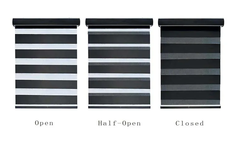 tuya smart wifi zigbee electric roller blind motorized double layers zebra window blinds motorized blinds