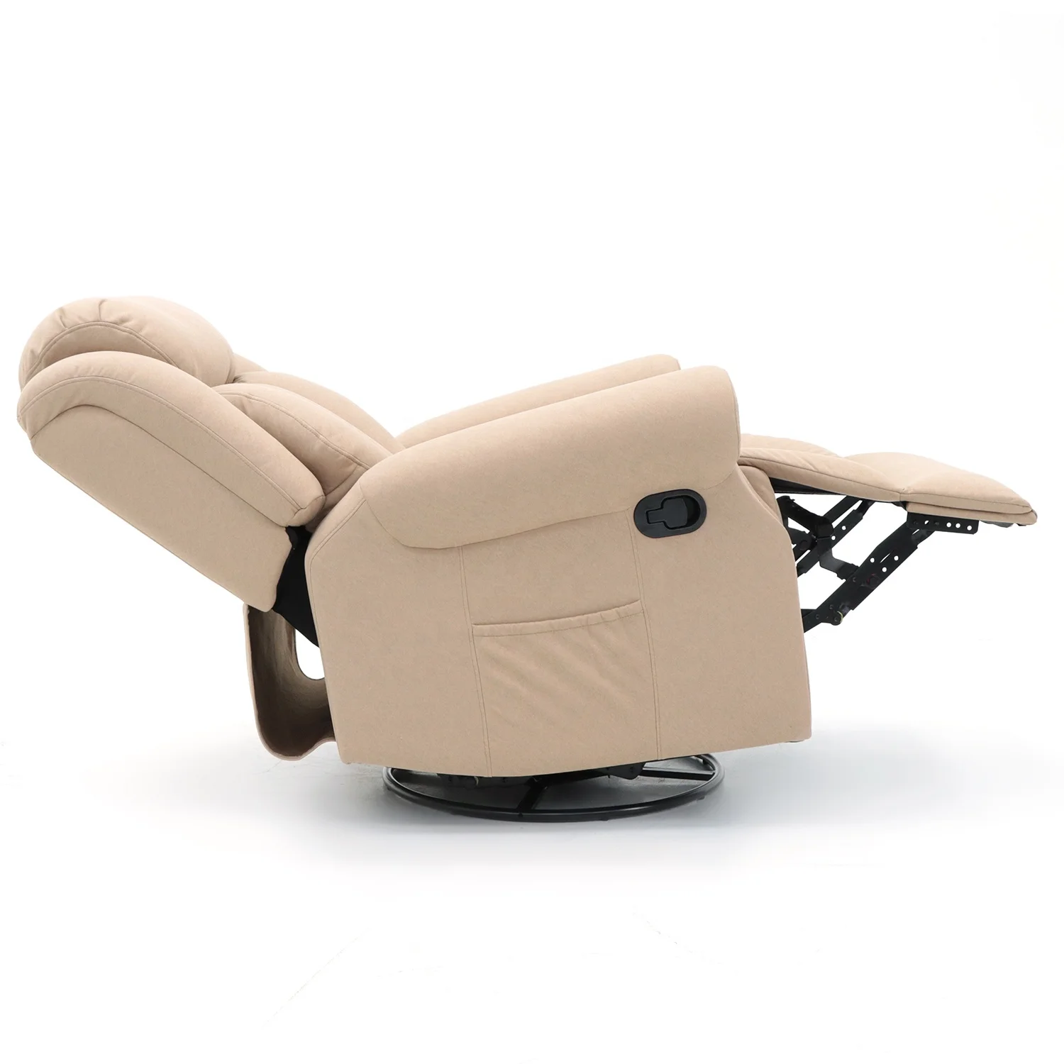 Geeksofa Modern Fabric Manual Recliner Chair with Rocking and Swivel for Living Room Furniture