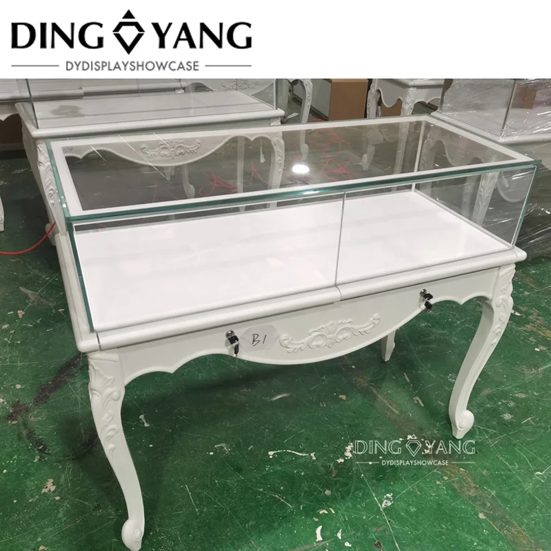 Strength Manufacturer Custom  High End Premium Glass Jewelry Showcase With Lighting , Ships Fully Assembled Lockable