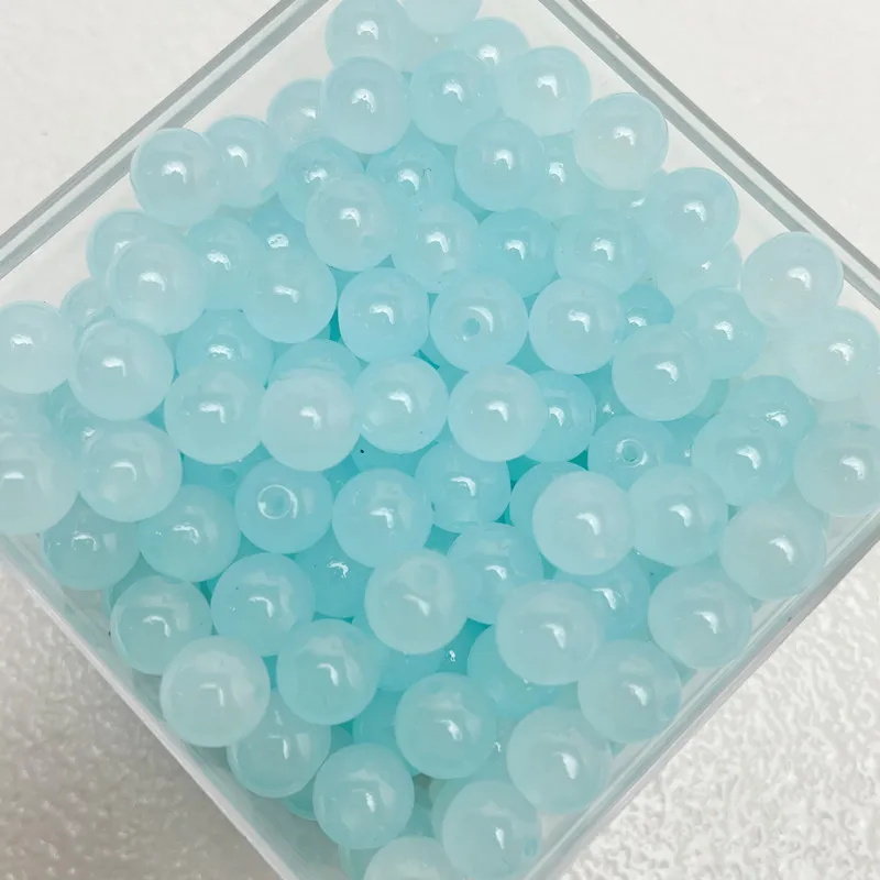 Factory wholesale 8mm two-tone glass beads 50pcs/bag glass beads for jewelry making