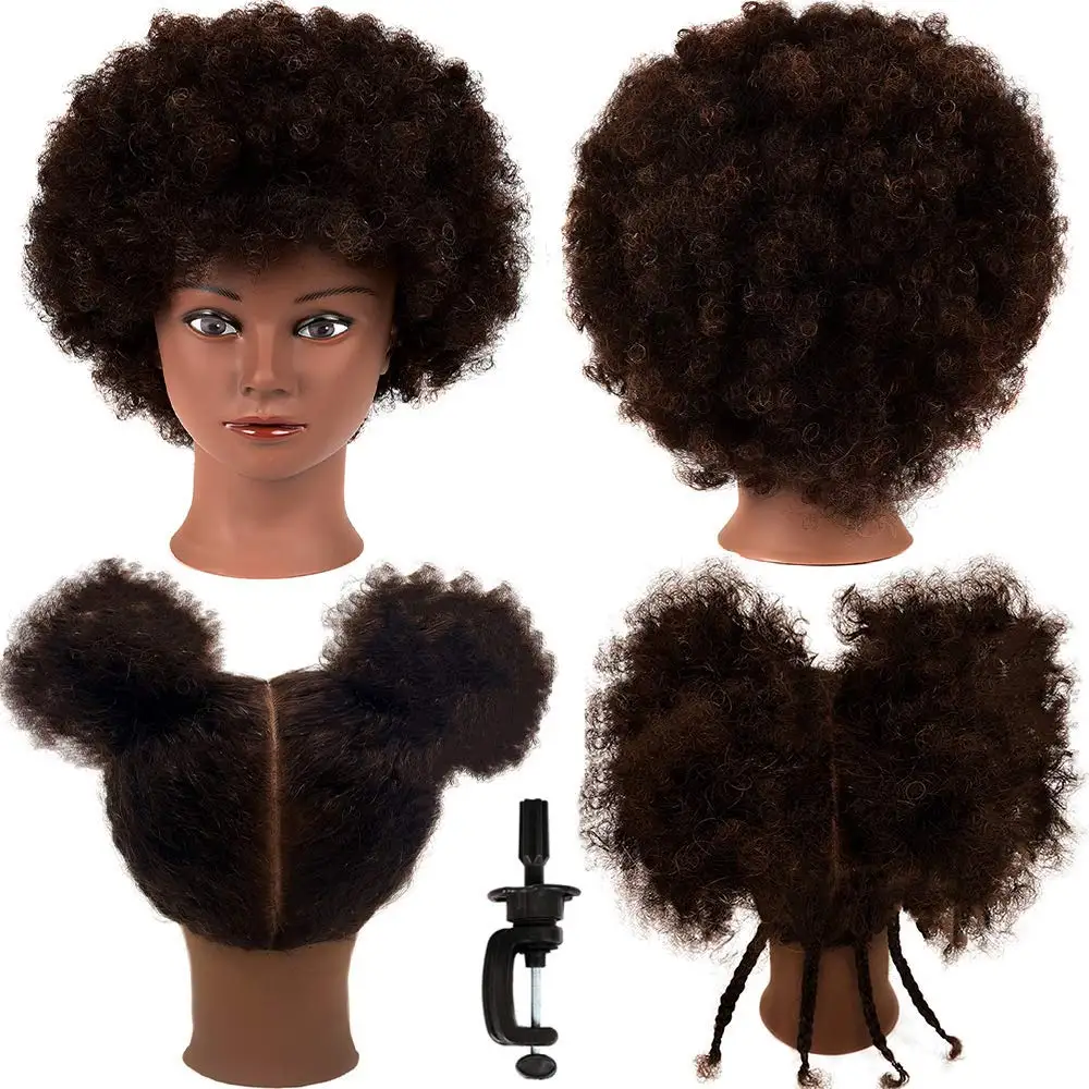 African Manikin Doll Head Mannequin Head With 100% Human Hair Mannequin Realistic Wig Display