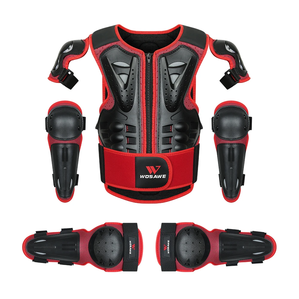 WOSAWE Kids Body Armor Motorcycle Knee Elbow Pads Protector Cycling Armor Vest Snowboard Skateboard Ski