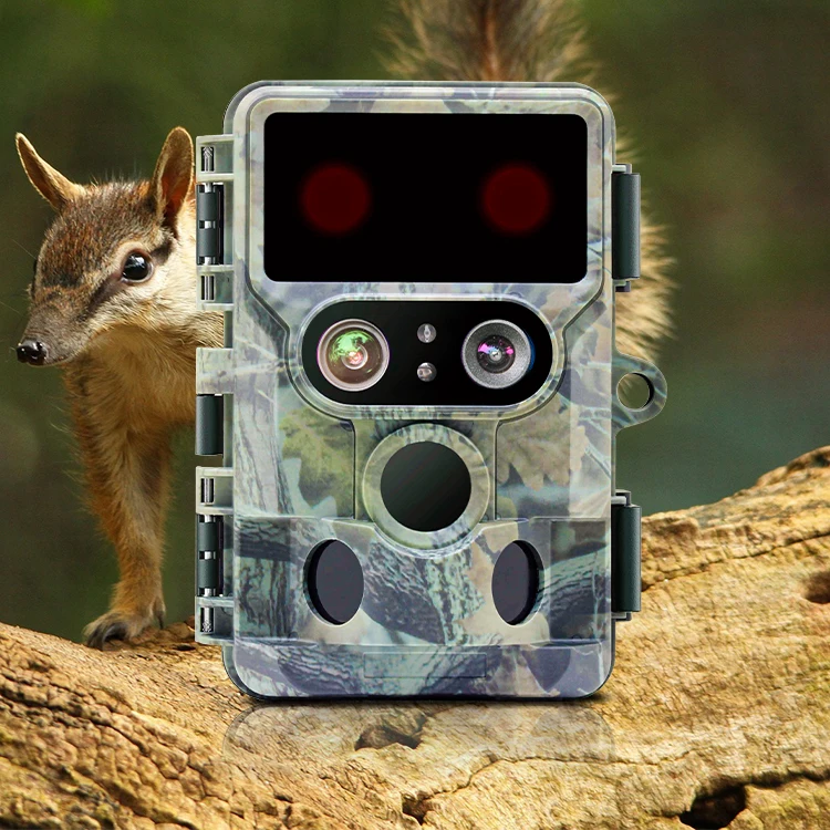 48MP Wildlife Photo Trap Wifi Trail Camera Dual Lens Auto Switch 4K 1080P Wildcamera