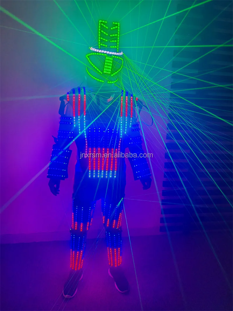 Luminous Robot Suit For Stage And Party Performance Wear Full Color Change LED Dance Robot Costume for night club