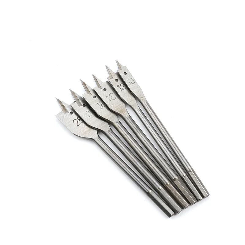 6-45mm Flat Drills High-carbon Steel Wood Hand Drill Bits Titanium Coated Spade Woodworking Tool Power Tools Accessories