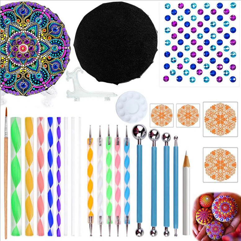 
Mandala Dotting Tools Set Professional Supplies Tools Kits For Painting Rocks, Coloring, Drawing and Drafting 