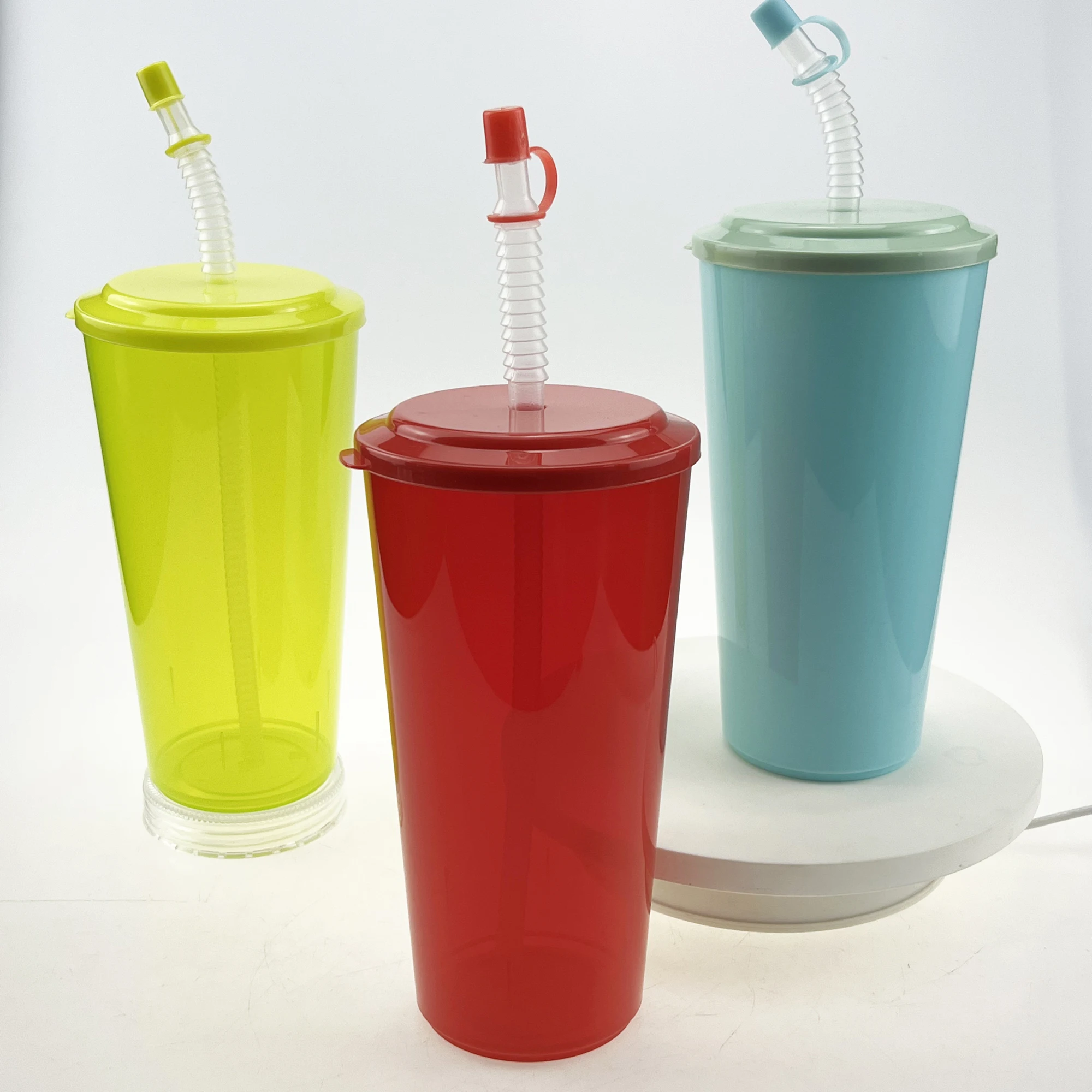 32oz Reusable PP Plastic Tumbler Cup with Custom Logo with Lid and Straw For Drinking