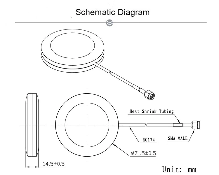 Customizable Outdoor 4G LTE Puck Antenna Adhesive/Magnet Mounting