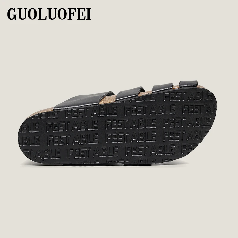 New Style Custom Two Strap Flat Wholesale Beach Woman Men mule Cork Shoes Slippers Sandals Stock