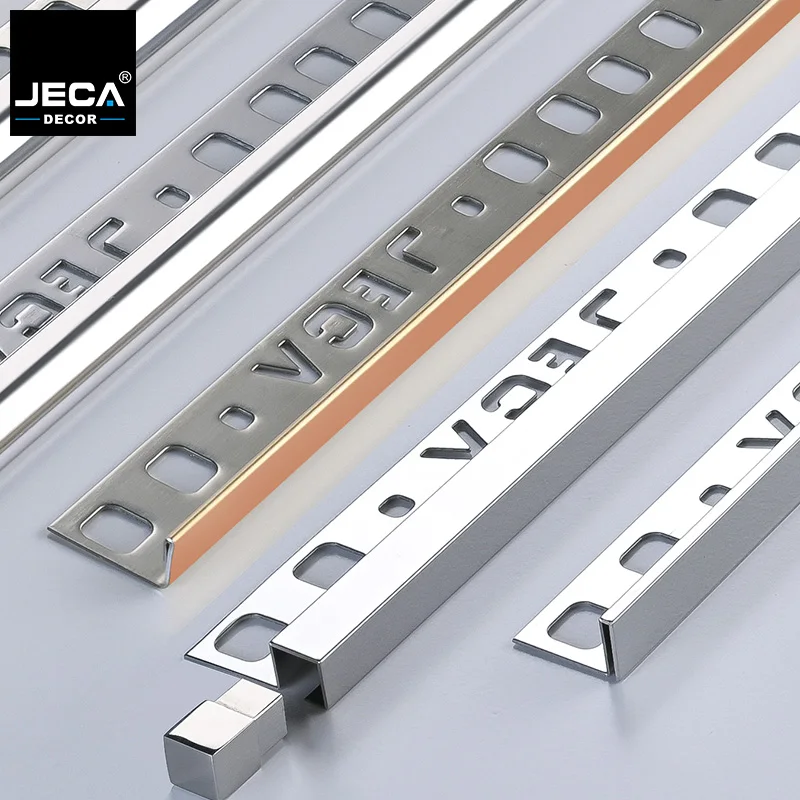 JECA Trim Strip for Metal Stainless Steel 304 Ceramic Tile Profiles Provided Wall and Ceiling Decoration Tile Accessories