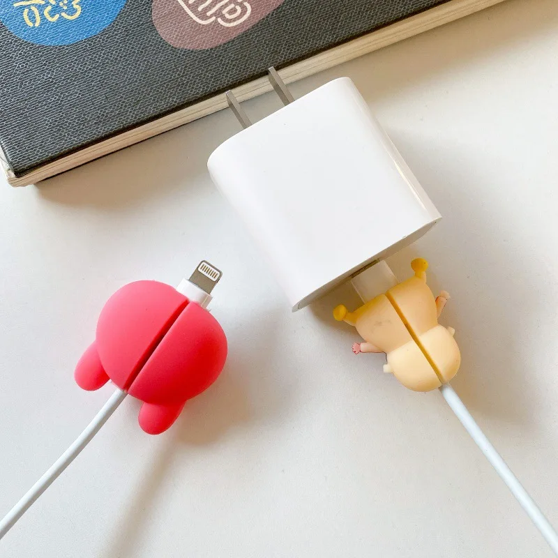 Новинка 2022 3D милые животные Мультяшные укусы USB-кабель для передачи данных протектор Аксессуары мобильных телефонов защитный чехол