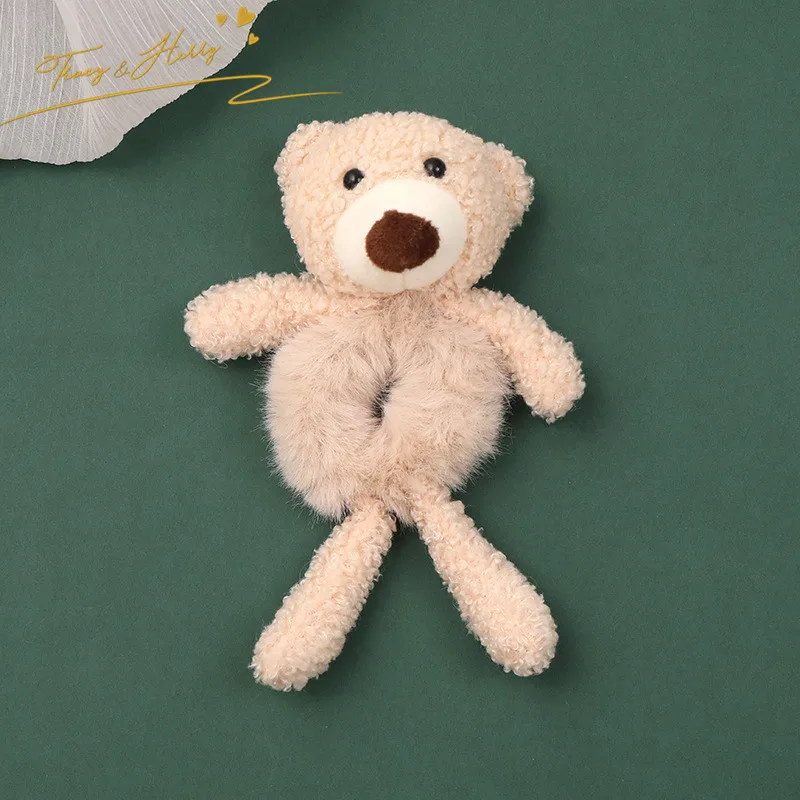 Tracy & Herry  New Design Cute Bear Hair Rope Elastic Dolls Rabbit Head Rope Girls Hair Ring scrunchies for  girls