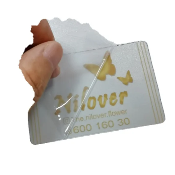 high quality pure transparent plastic card
