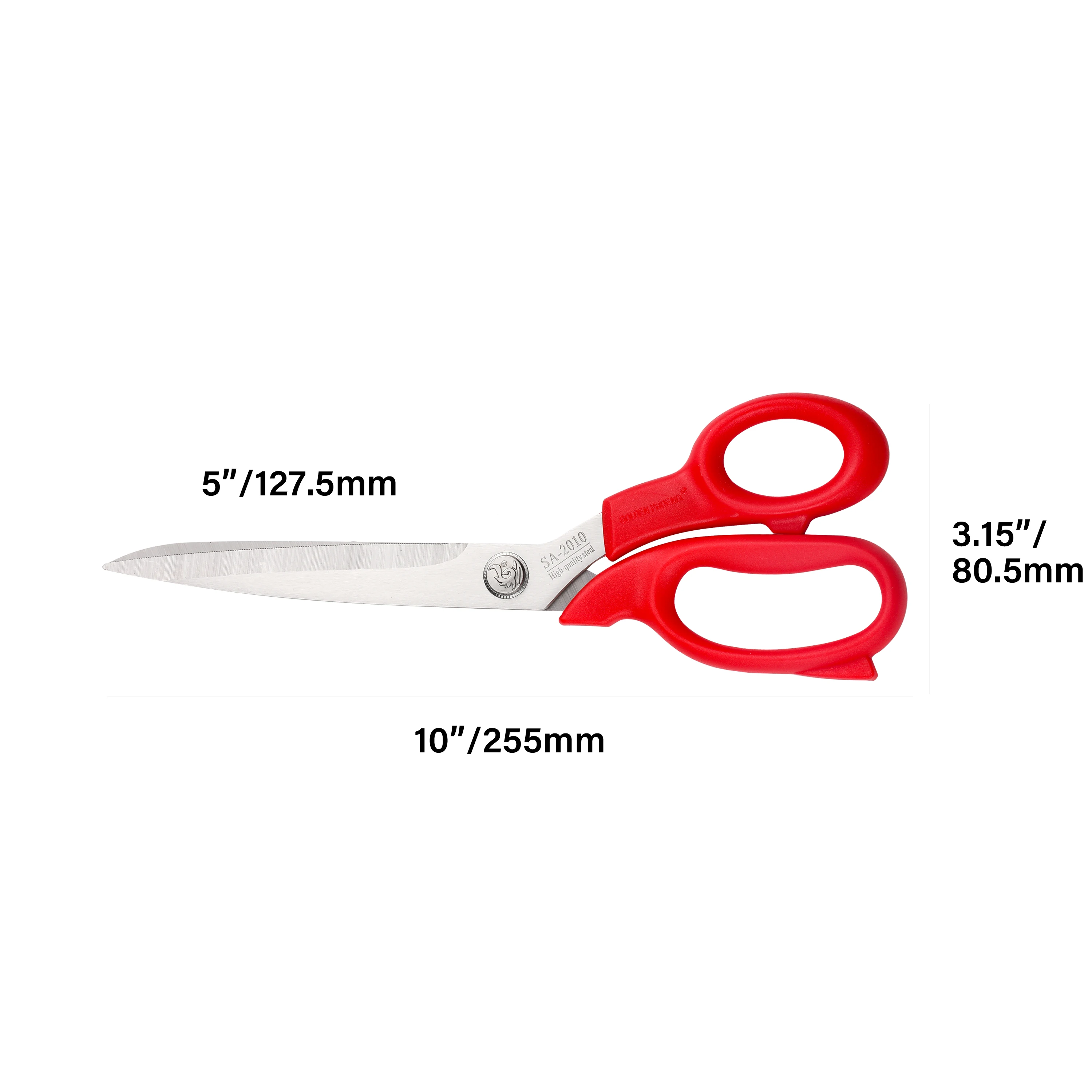 Hot Selling 10 Inch Plastic Handle Stainless Steel Cloth Fabric Household Sewing Tailor Scissors Professional