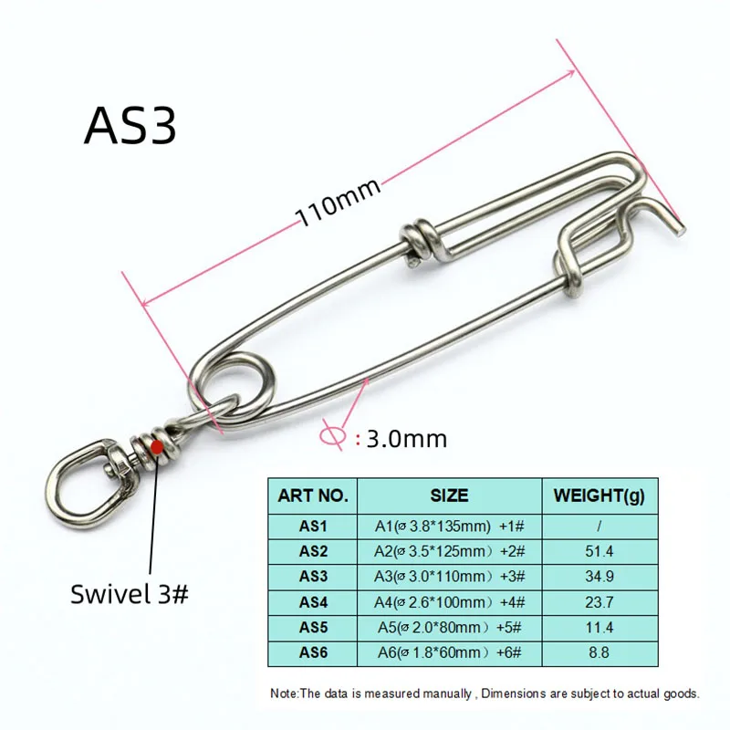 Long line clips A-type snap powerful stainless steel connector eye-opening clips Fishing Swivel Tuna Clip tuna shark Snap