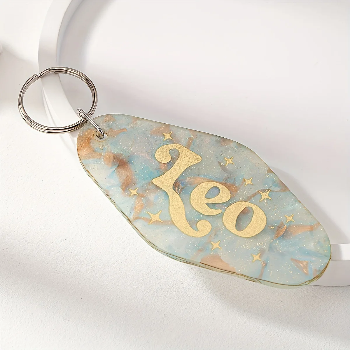 2024 New Customization Colorful Glitter Custom Logo Keychain CMYk Printing Acrylic Keychain