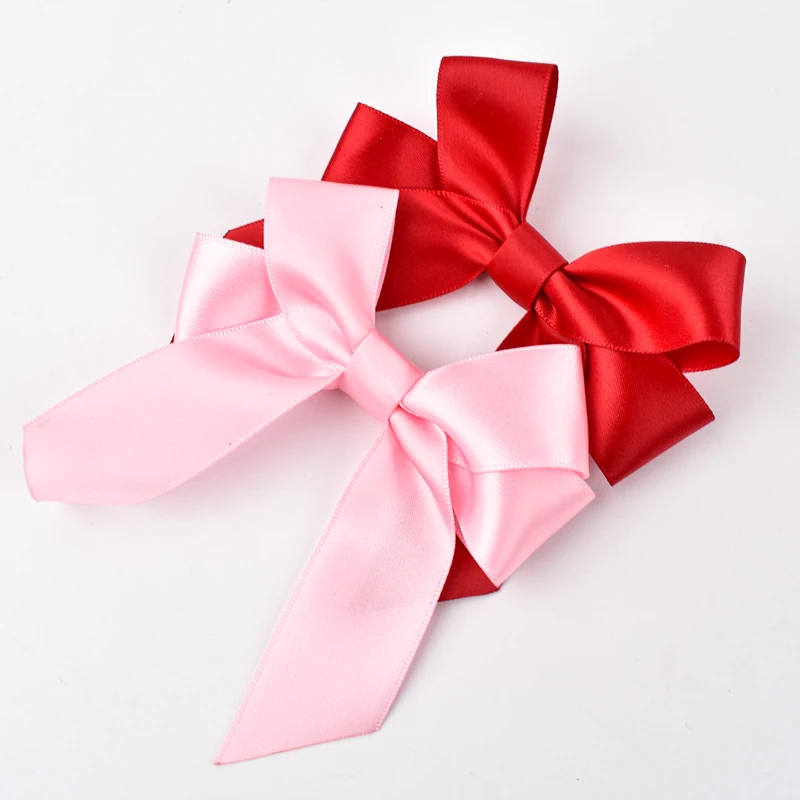 Double Faced Gift Ribbon Bow 3-100mm 100 Yards Ribbon Roll Red Satin Ribbon For Bows