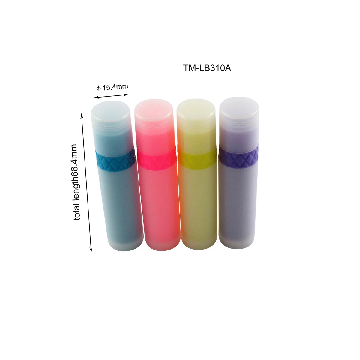 TM-LB310A  round  lip balm containers plastic lip care tube package empty cosmetic lip balm care