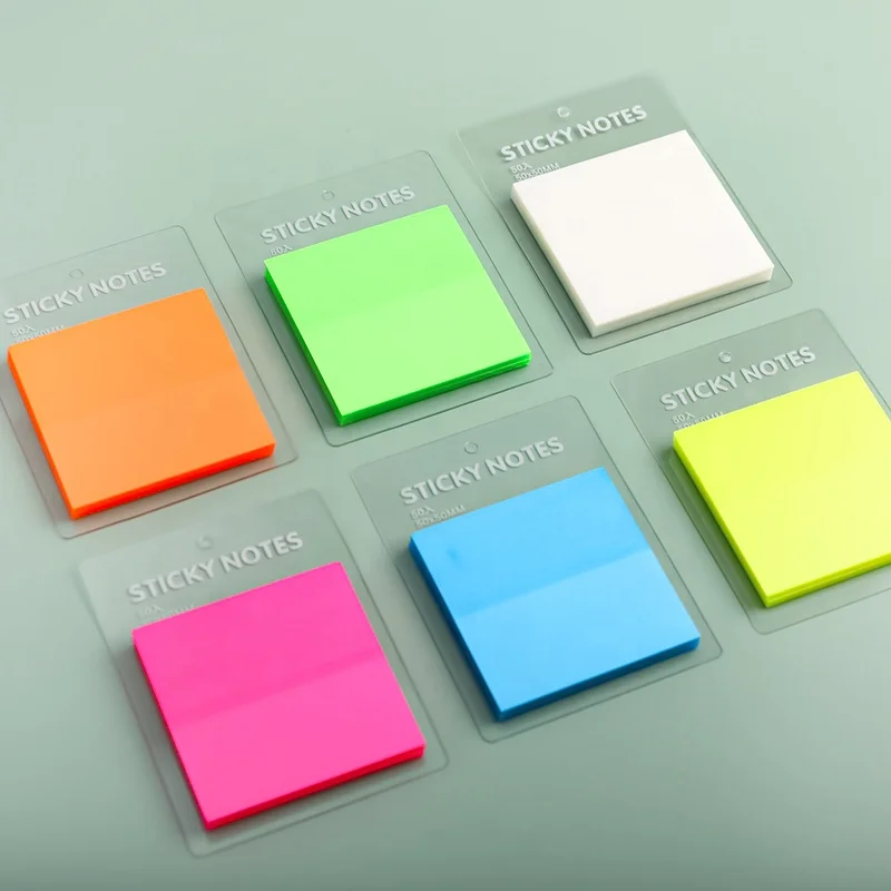2*2 Transparent PET Sticky Notes Removable See Through Self Adhesive Memo Pad Colorful Clear Sticky Note Annotating