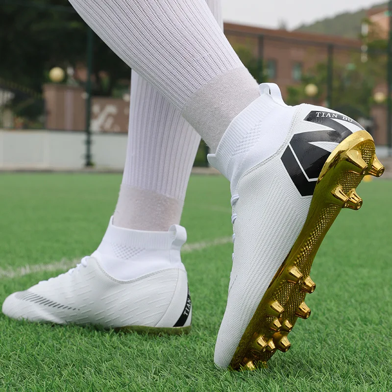 2022 football shoes new high-top artificial turf men, women, children and adolescent students competition sports training shoes