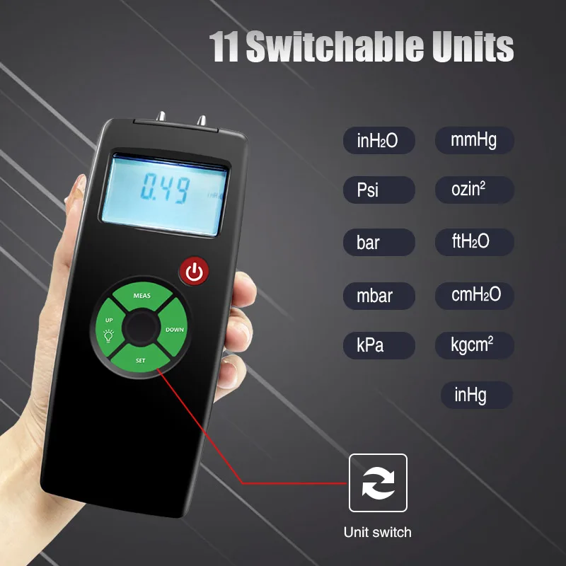 High Accuracy DX-P301 Digital Air Pressure Gauge Vacuum Pressure Gauges Calibration For Air Condition