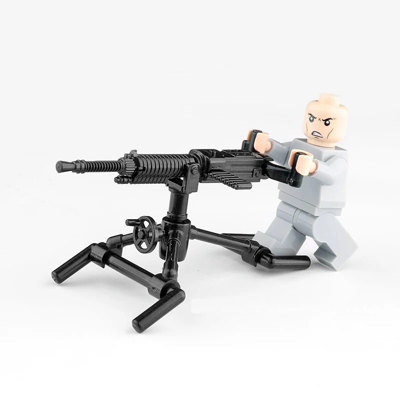 Military MOC Bricks Heavy Machine Guns WW2 Maxim Type 92 Antiaircraft Machine gun Soldier Mini Figure Accessories