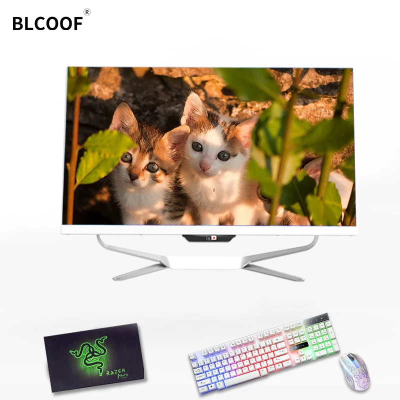 BLCOOF 23.8Inch Core I3 I5 I7 I9 barebone Computer 1920*1080P HD Graphics Gaming Desktop All In One Monoblock PC
