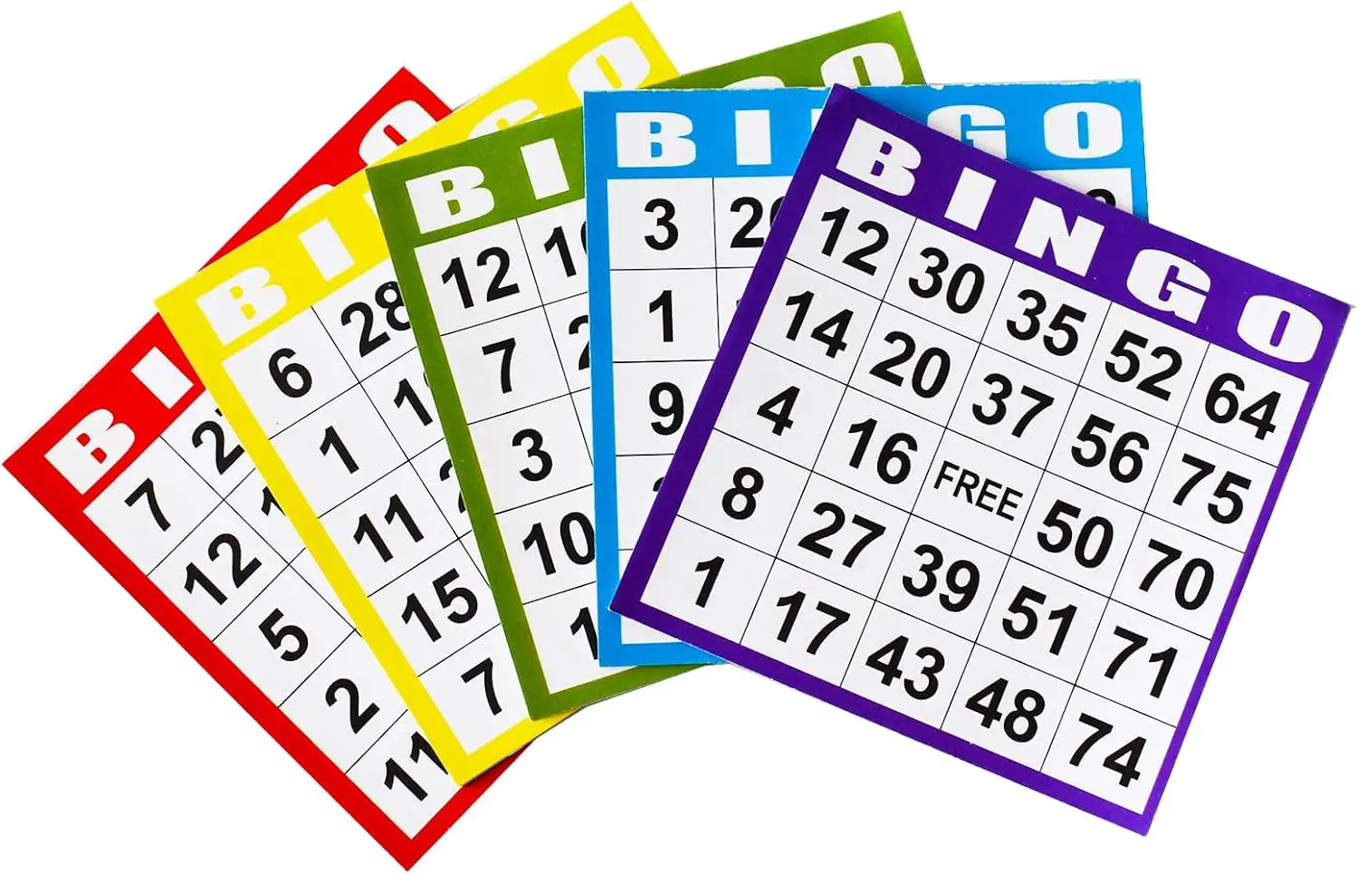 Family Bingo Cards Game Print Number Bingo Card 100 Bingo Game Cards In Mixed Colors