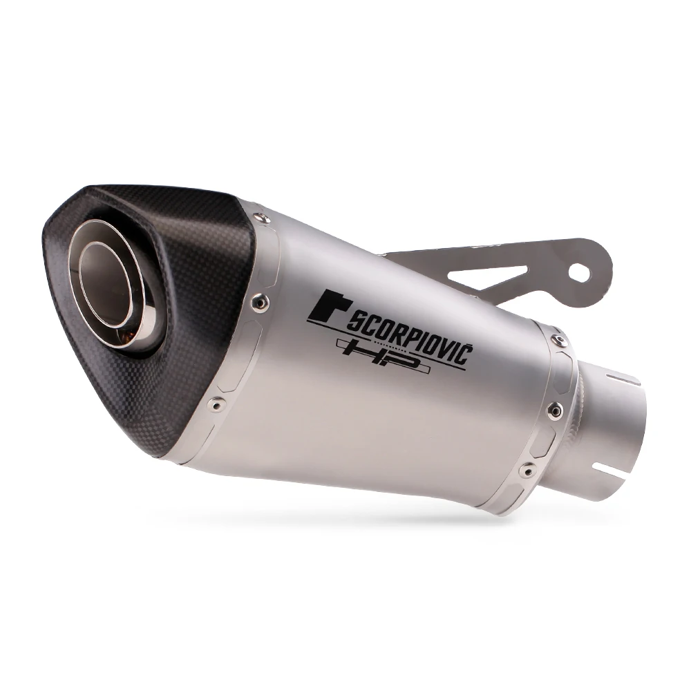 REAL Picture 60mm Exhaust Motorcycle Muffler DB Killer Pitbike Modified Pipe Black Color Link For S1000RR S1000R