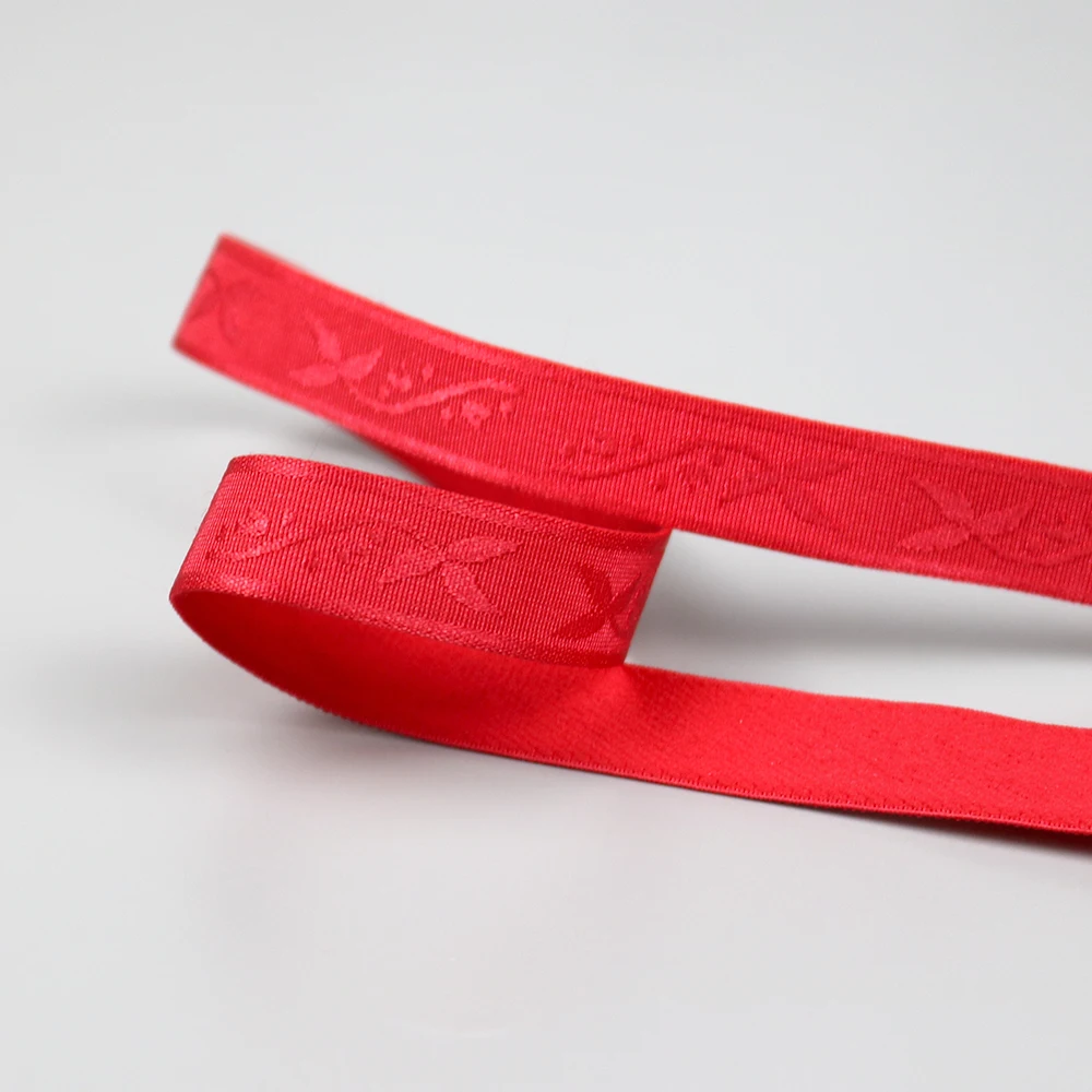 Custom Nylon Spandex Bands Logo Band Underwear Shoulder Elastic JACQUARD Elastic